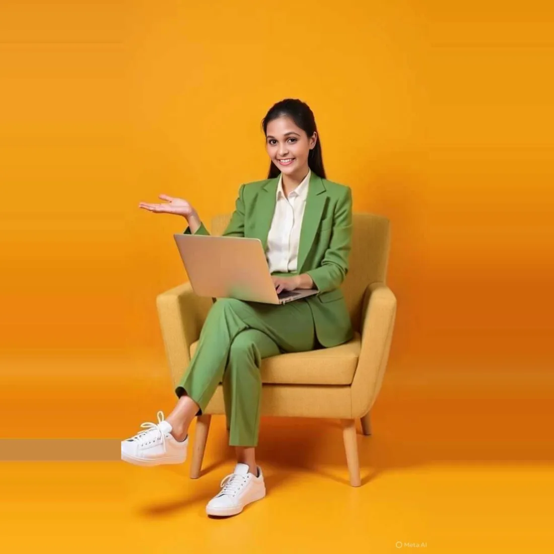 A HireMinds Academy learner working through a course on her laptop